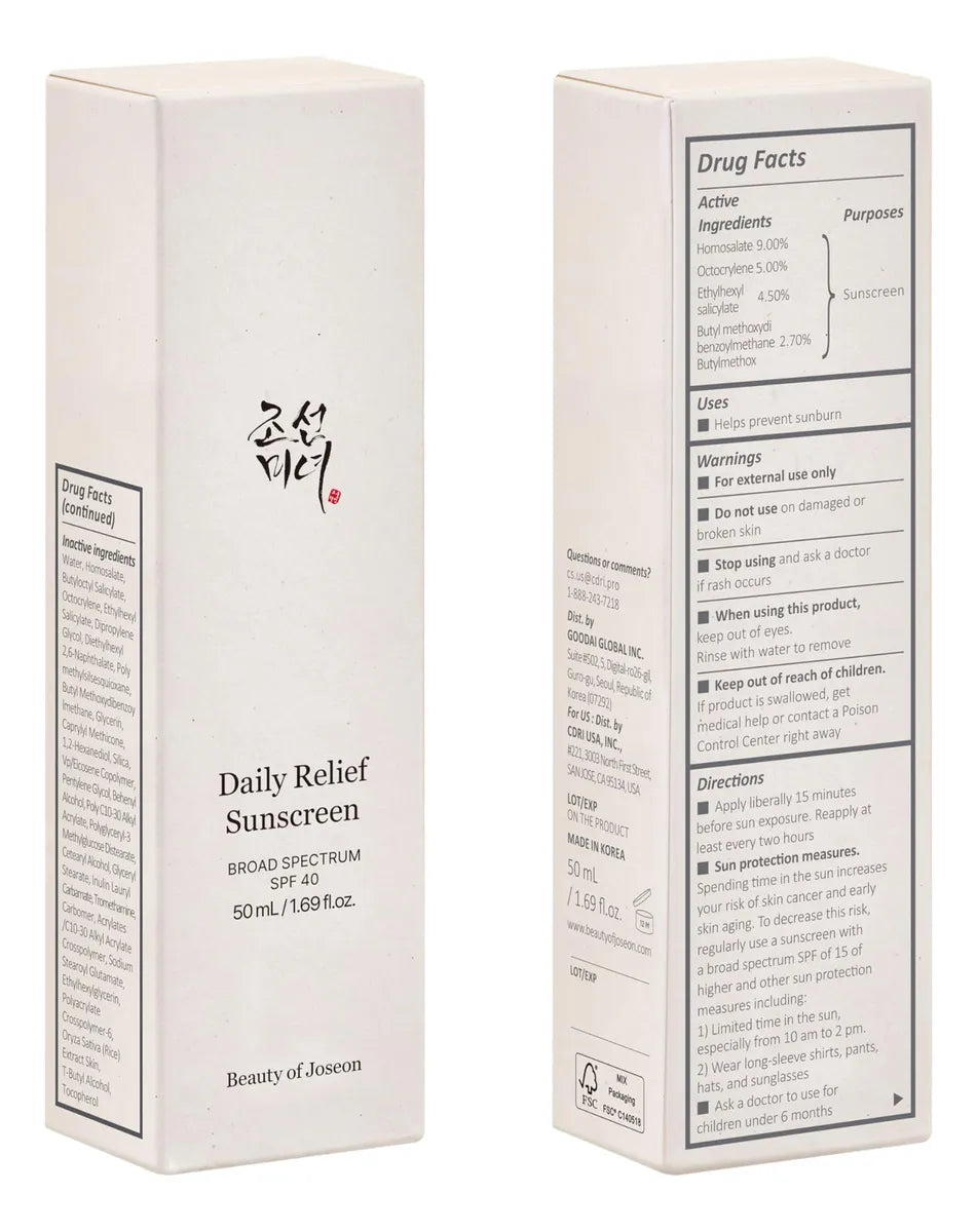 Beauty of Joseon Relief Sun: Rice + Probiotics SPF 40+